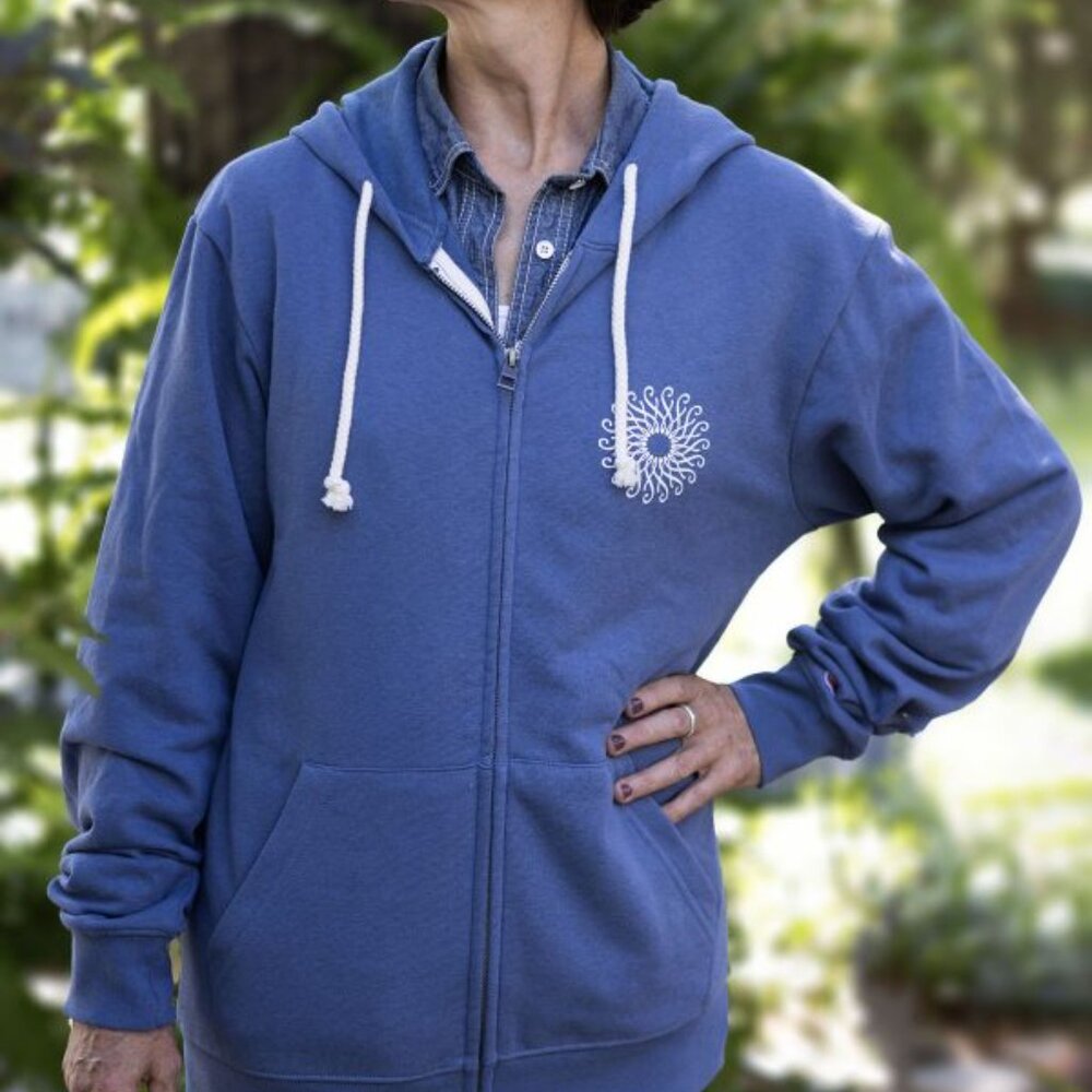 Longwood Gardens League91 blue full zip‎ up hoodie sweatshirt M